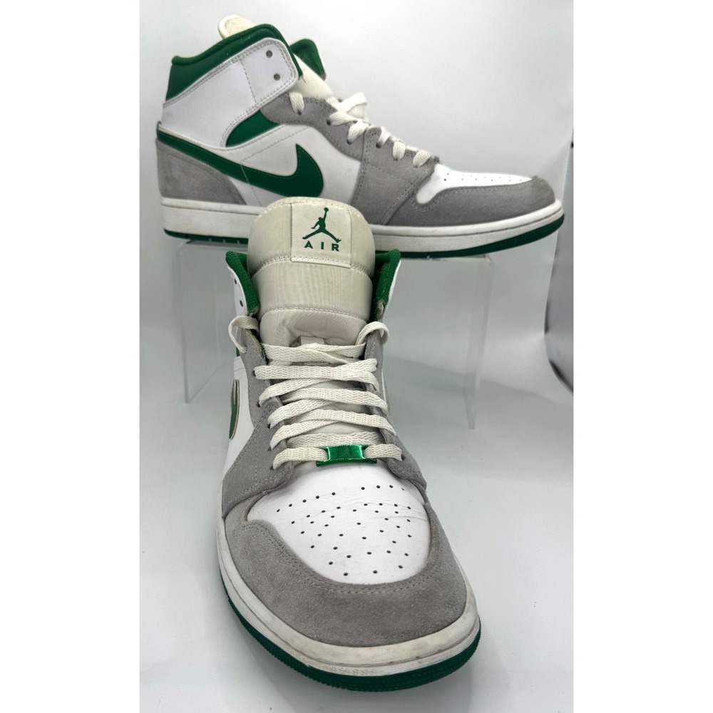 Air Jordan 1 Mid SE Grey Pine Green White/Smoke Grey Mens Size 11 DC7294-103